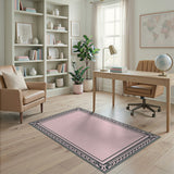 Ornate Pink Border Area Rug