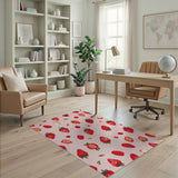 Pink Whimsical Strawberry Pink Area Rug
