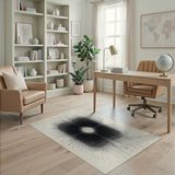 Radiant Starburst Black White Area Rug