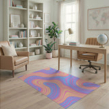 Multi-color and Patterns Vibrant Swirling Waves Abstract Area Rug