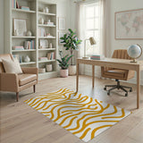 Orange Orange Wavy Lines Abstract Area Rug