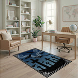 Gothic Crows Cemetery Silhouette Rug
