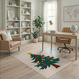 Festive Christmas Tree Cutout Area Rug
