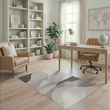 Abstract Area Black and White Abstract Black White Wave Area Rug