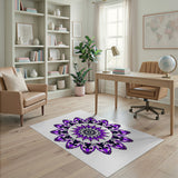 Boho Chic Purple Purple Mandala Boho Area Rug