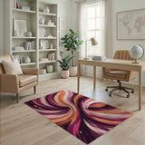 Multi-color and Patterns Swirling Purple Pink Abstract Area Rug