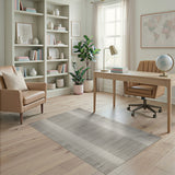 Modern Grey Vertical Stripe Woven Rug