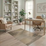 Beige Abstract Tree Stripe Area Rug
