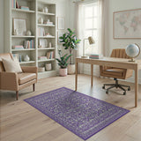 Purple Grey Geometric Diamond Area Rug