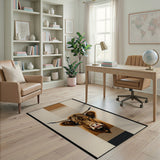 Highland Cow Portrait Rustic Rug