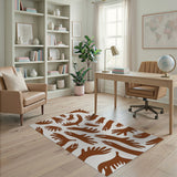 Abstract Tan Hands Pattern Area Rug
