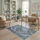 Geometric Modern Blue and Teal Blue Teal Geometric Modern Area Rug