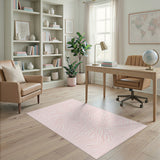 Pink Zebra Stripe Washable Area Rug