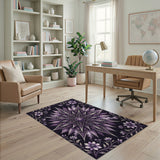 Mystical Purple Mandala Floral Area Rug