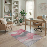 Abstract Area Pink Wave Abstract Area Rug