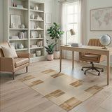 Grid Beige Geometric Grid Area Rug