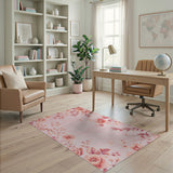 Blush Pink Blush Pink Rose Floral Vintage Area Rug