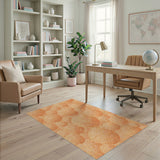 Orange Overlapping Circle Area Rug