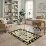 Luxurious Gold Floral Persian Area Rug