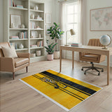 Bold Yellow Tiger Striped Area Rug