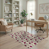 Pink Swirling Floral Area Rug