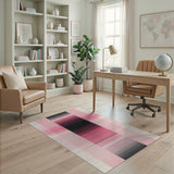 Pink Ombre Black Stripe Area Rug