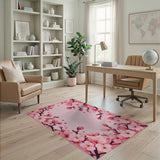 Pink Blush Pink Cherry Blossom Area Rug