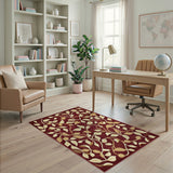 Floral Vintage Red Floral Vine Area Rug