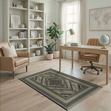 Beige and Neutral Tribal Geometric Beige Area Rug