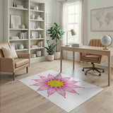 Vibrant Pink Daisy Area Rug