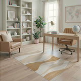 Beige Abstract Wave No. 4 Area Rug