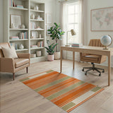 Terracotta Sage Striped Southwestern Rug