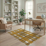 Golden Woven Lattice Area Rug