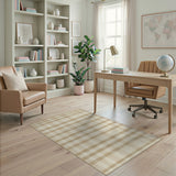 Beige Buffalo Plaid Rustic Farmhouse Rug
