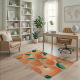 Fruit Pattern Peach Fruit Pattern Area Rug
