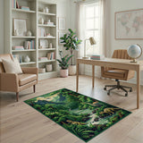 Jurassic Dinosaur Forest Valley Area Rug