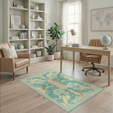 Coastal Surfboard Teal Area Rug