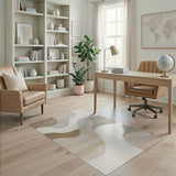Abstract Beige Organic Wave Area Rug