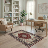 Red Medallion Persian Area Rug