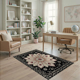 Traditional Persian Ornate Pink Medallion Persian Area Rug