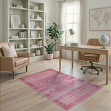 Blush Pink Distressed Heart Geometric Rug
