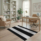 Black and White Striped Bold Black White Striped Area Rug