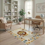 Cute Cartoon Lion Alphabet Kids Rug