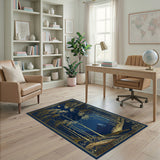 Golden Aspen Forest Night Sky Rug
