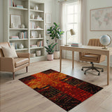Fiery Brick Cross Geometric Area Rug