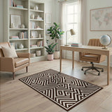 Maze-Like Geometric Area Rug