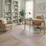 Blush Pink Floral Medallion Floral Vintage Area Rug