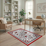 Red Reindeer Heritage Tribal Area Rug