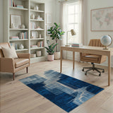Cascading Blue Geometric Area Rug