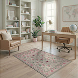 Blush Pink Floral Butterfly Area Rug